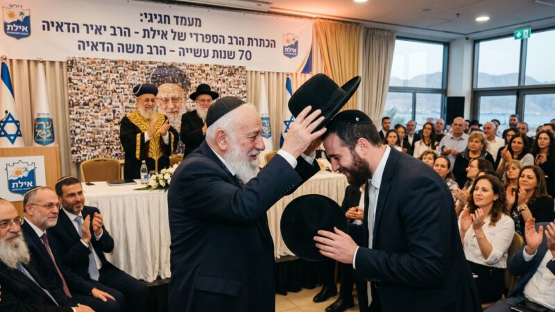 רגע היסטורי באילת: הרב יאיר הדאיה הוכתר לרב הספרדי של העיר