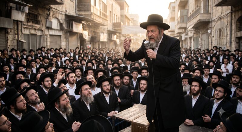 סערה בעצרת החרדית: רב קרא