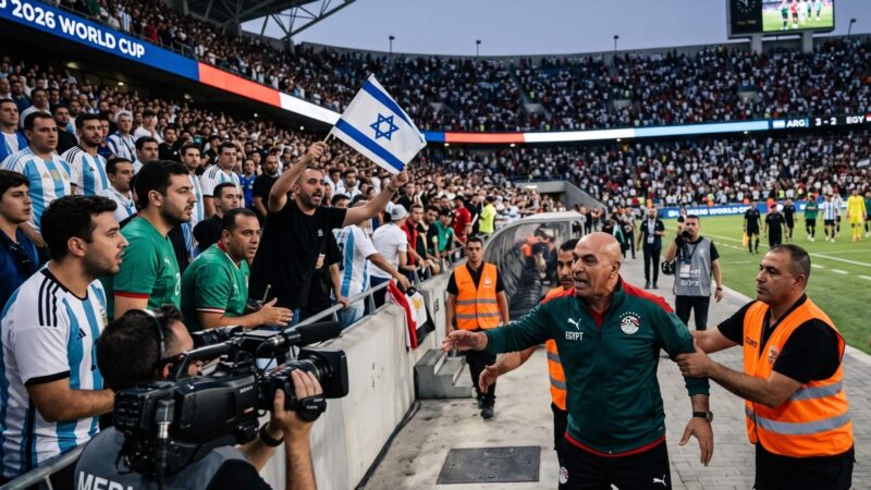 דרמה במונדיאל: מאמן מצרים התפרץ לעבר אוהד שהניף דגל ישראל