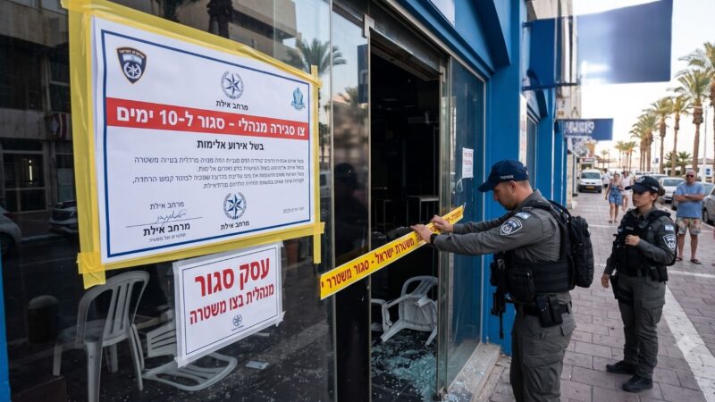 צו סגירה מנהלי ל-10 ימים לבית עסק באילת בעקבות אירוע אלימות חמור ואי-דיווח למשטרה