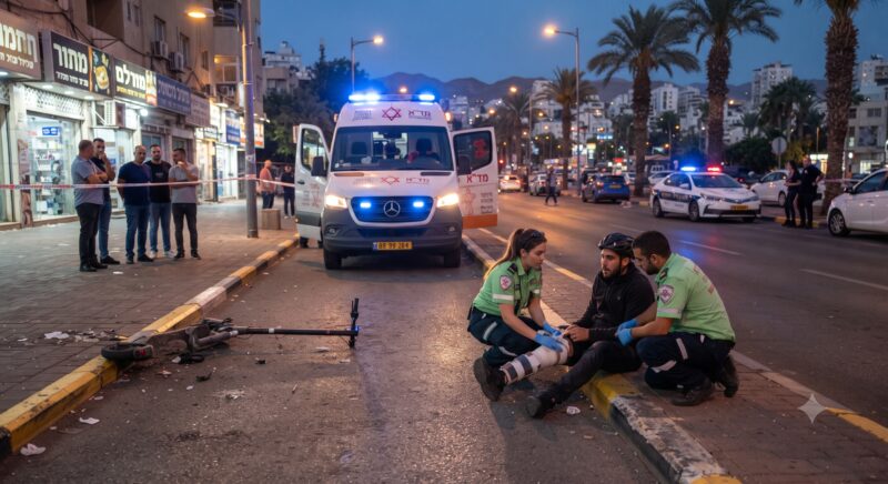 רוכב קורקינט חשמלי בן 25 נפצע בינוני בתאונת דרכים באילת