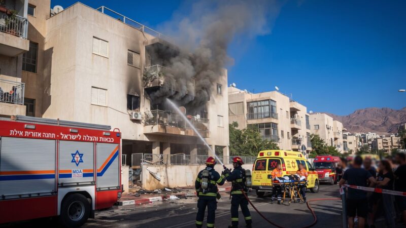 שריפה בדירה באילת: לכוד חולץ במצב קשה